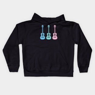 Three Ukuleles Pastel Colors Kids Hoodie